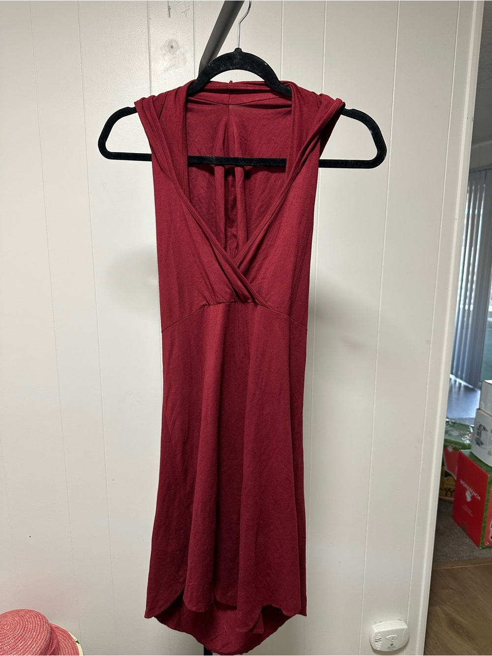Nishi Sleeveless V-Neck Women's Dress in Deep Wine yoga brand…